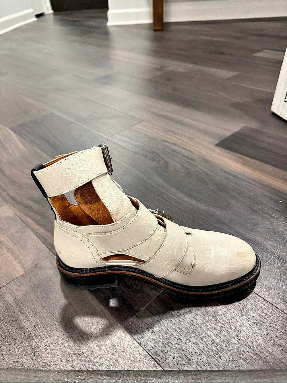 Rag & Bone White Buckle Boots US 9.5